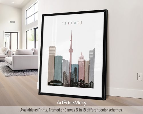 Toronto city art print with a Distressed 1 effect by ArtPrintsVicky