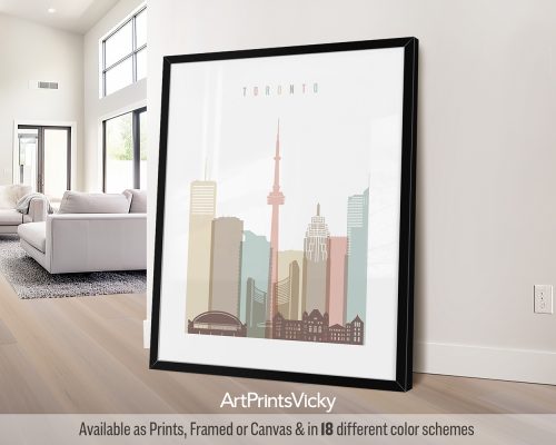 Toronto City Poster in Soft Pastels by ArtPrintsVicky
