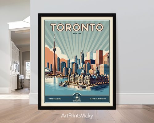 Toronto retro cityscape art print