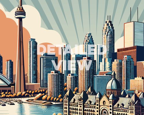 Retro image of Toronto cityscape