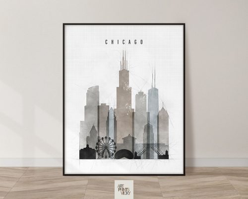 Chicago skyline art in urban 4