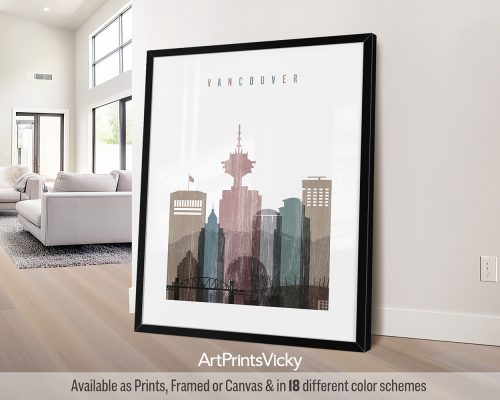 Vancouver city print with a Distressed 1 effect by ArtPrintsVicky