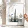 Venice minimalist city print in cool Earth Tones 4. Features canals, gondolas, ornate bridges, and a romantic vibe by ArtPrintsVicky