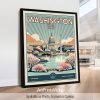 Washington DC Poster Inspired by Retro Travel Art