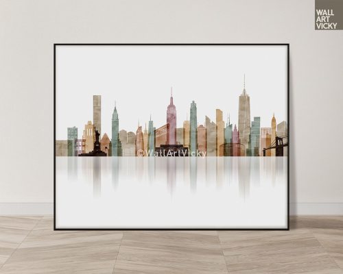 New York Skyline Print in Watercolour 1