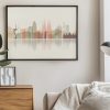 Barcelona wall art print in pastel cream