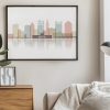 Columbus wall art print in pastel white