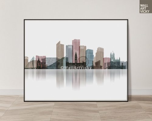 Manchester Wall Art Print in Distressed 1 Style