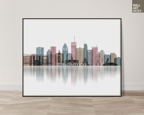 Montreal Wall Art Print in Distressed 1 Style