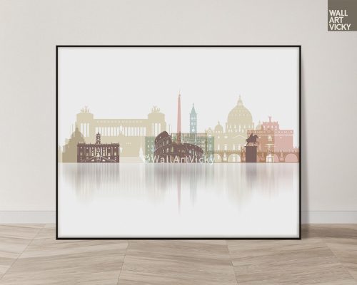 Rome Wall Art Print in Pastel White Style