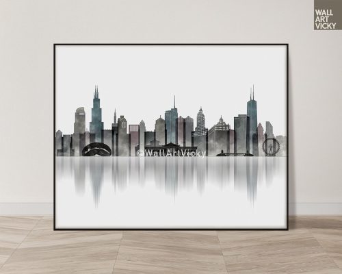 Chicago Wall Art Print in Urban 1 Style