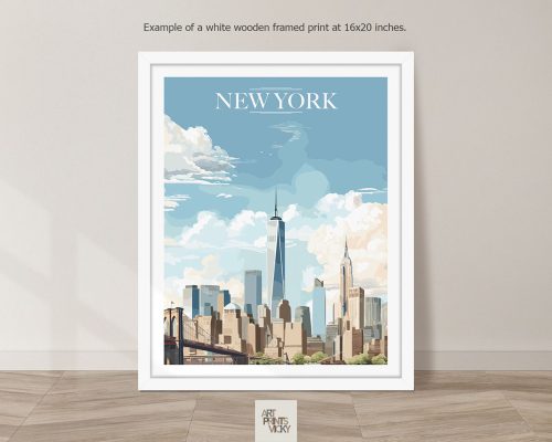 New York City Print as white frame print