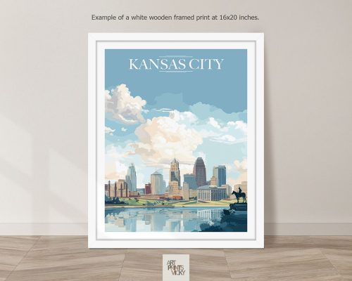 Kansas City Print as white frame print
