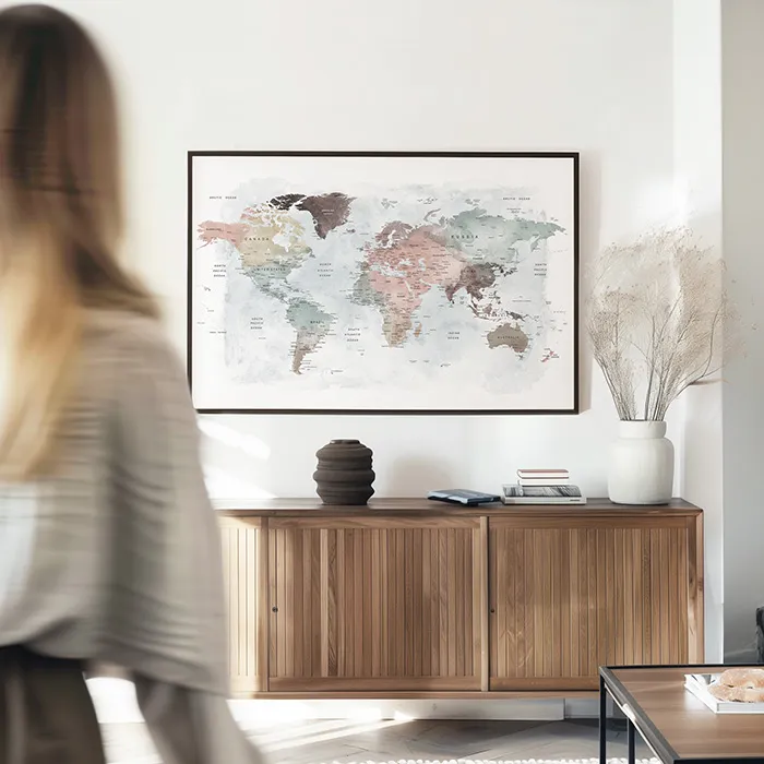 World Map Wall Art.