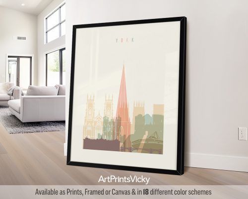 York City Print | Soft Pastels, Charming UK Home Decor by ArtPrintsVicky